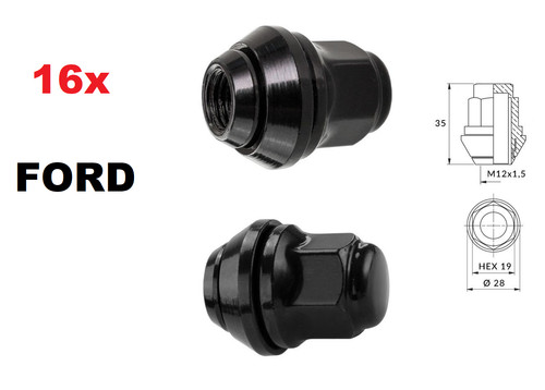 M12x1 dadi ruota nero - ruota,